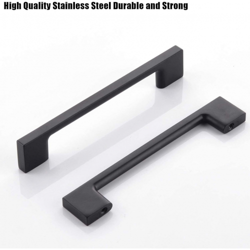 Черные однотонные ручки для кухонного шкафа из нержавеющей стали vesla home 10 шт