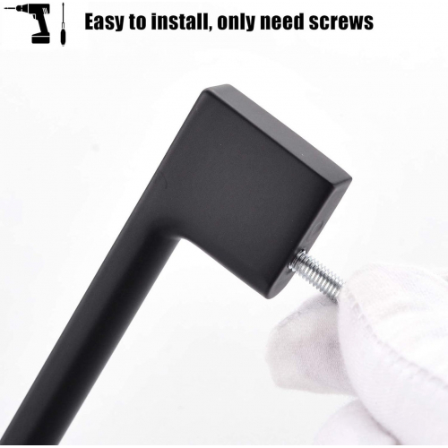 Черные однотонные ручки для кухонного шкафа из нержавеющей стали vesla home 10 шт