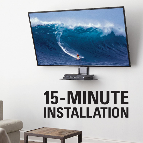 Настенная Av-полка Sanus из закаленного стекла