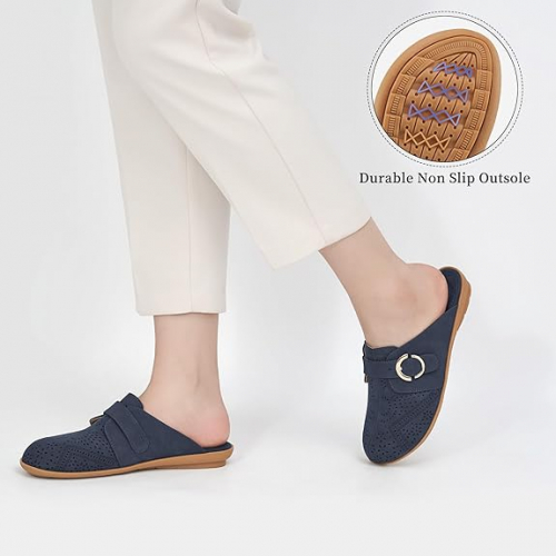 Женские туфли-мюли без застежек с круглым носком