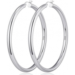 4 мм толстые серебряные массивные серьги-кольца OOOPEL