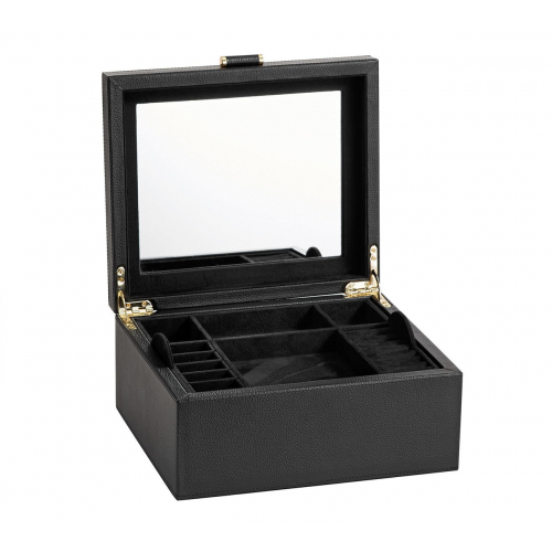 Pottery Barn Кожаная шкатулка Quinn среднего размера с тиснением под фольгу