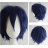 Синтетический короткий прямой синий пушистый парик с полной головой