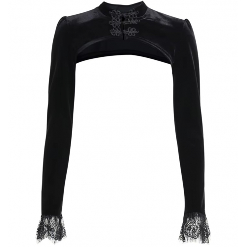 Женский укороченный топ с длинными рукавами