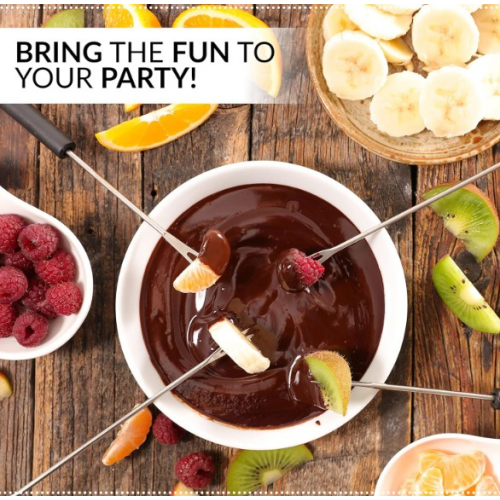 Электрический набор для фондю из нержавеющей стали, 3 л, с 5 вилками и регулировкой температуры