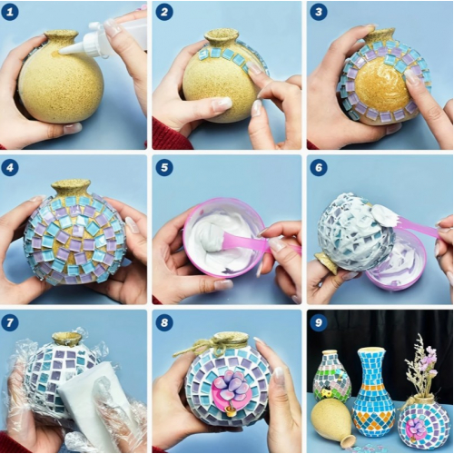 Набор стеклянной мозаики для творчества,  — разноцветные квадраты для декора и рукоделия