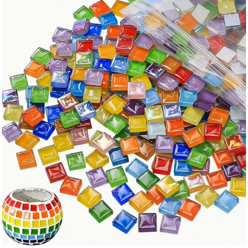 Набор стеклянной мозаики для творчества,  — разноцветные квадраты для декора и рукоделия
