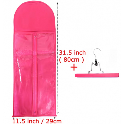 Чехол для хранения с вешалкой, водонепроницаемый и пылезащитный, розовый