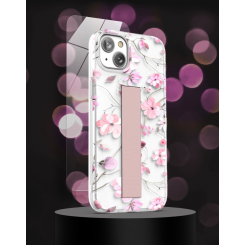 Чехол с мягким ремешком и защитным стеклом для iPhone 14, совместимый с беспроводной зарядкой