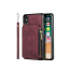 Универсальный чехол-кошелёк NUOUN с защитой RFID и ремешком для iPhone Xr, бордовый