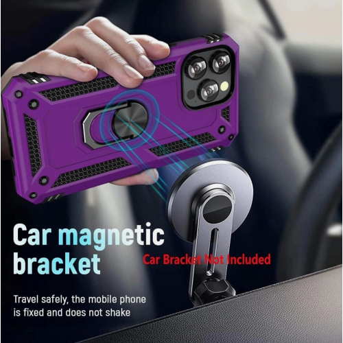 Противоударный чехол с кольцом-подставкой для iPhone 13 mini, двойная защита, серебристо-чёрный