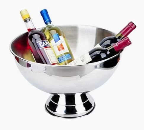 Кастомная металлическая чаша для шампанского c совком для льда