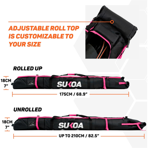 Премиум-сумка для лыж с мягкой подкладкой