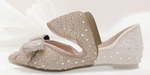  Женские туфли на плоской подошве со стразами