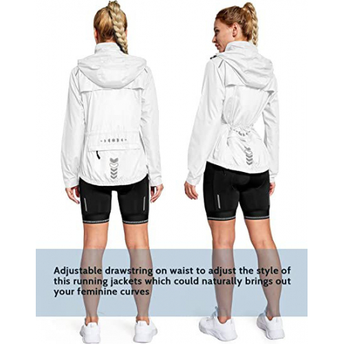 FitsT4 Женская легкая светоотражающая ветрозащитная велосипедная куртка с капюшоном