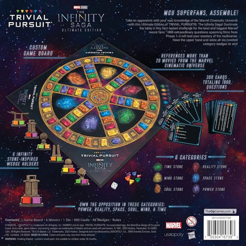 Коллекционная настольная викторина с 6 элементами по фильмам Marvel