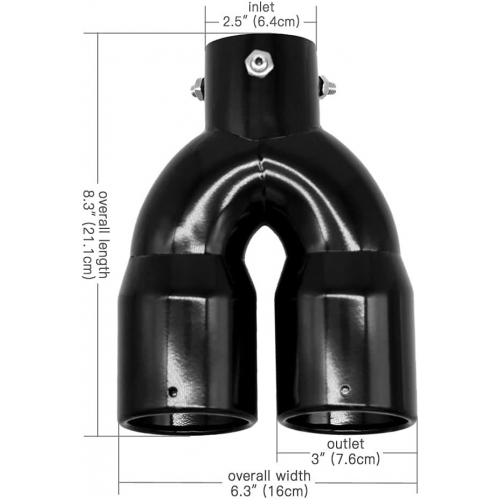 OTRTSUCC Двойной выхлопной наконечник из нержавеющей стали