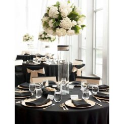 Круглая скатерть черная, диаметр 230 см