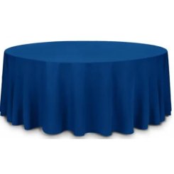 Круглая синяя скатерть, диаметр 180 см