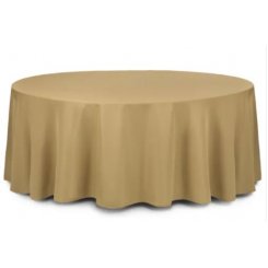 Круглая бежевая скатерть, диаметр 150 см