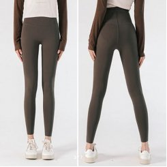 Женские леггинсы с высокой талией, темно-коричневые