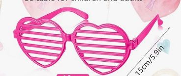 Аксессуары для праздника, розовые очки в форме сердца