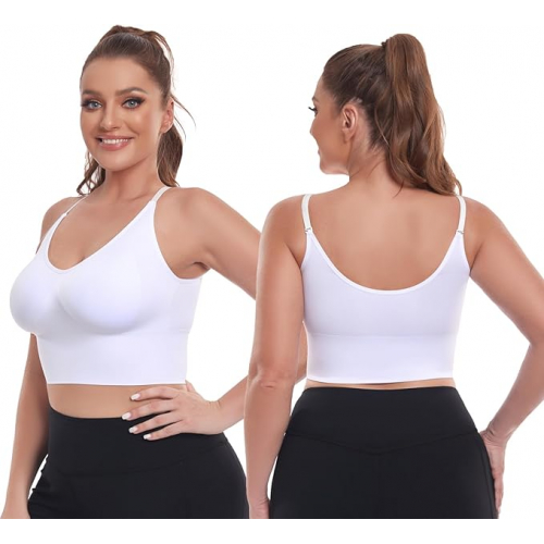 Белый спортивный бра-топ