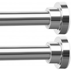 Регулируемые стержни для штор 2,5 м — нержавеющая сталь, без сверления, для окон, ванной, гардероба и зонирования комнаты.