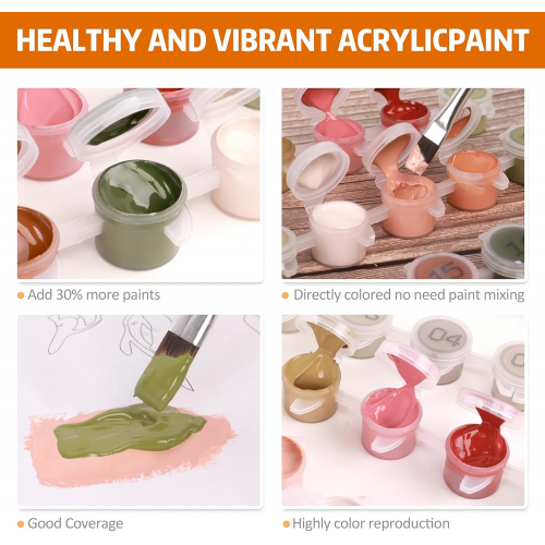 Набор для рисования по номерам с деревянным холстом и акриловыми красками