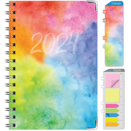 Планер 2024 с твердым переплетом "Rainbow Watercolors", А5