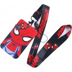 Ремешок с держателем для ключей и карточек с принтом героя фильма, стиль Человека-паука