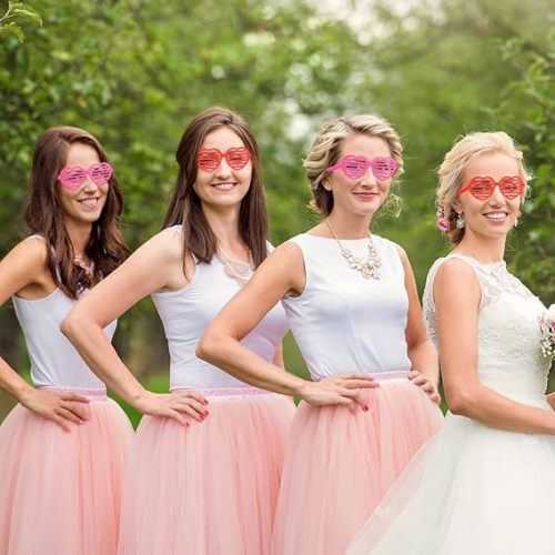 Аксессуары для праздника, розовые очки в форме сердца