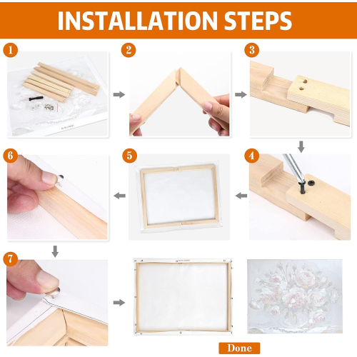 Набор для рисования по номерам с деревянным холстом и акриловыми красками