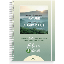 Планер на 2024 год A5 с фокусом на будущее и климат — вдохновляющий ежедневник для организации жизни