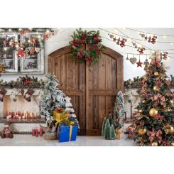 Фон для фотосъемки в виде рождественской елки Кейт Барн-Дверь