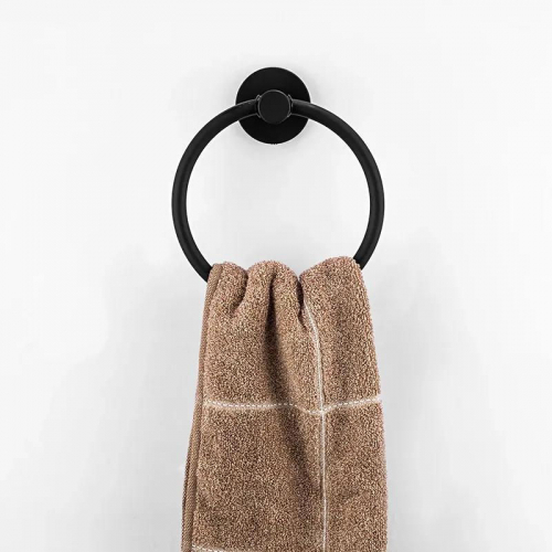 Поддержка для полотенца Frap F30204 INOX NEGRU — металлический крючок с кольцом