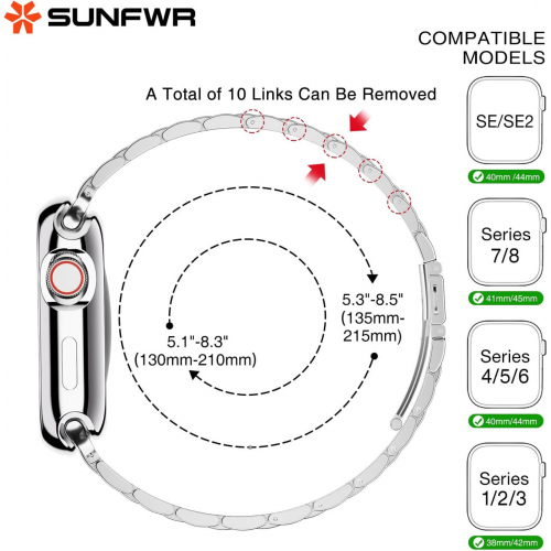 Sunfwr совместим с ремешком apple watch 41 мм, 40 мм, 38 мм