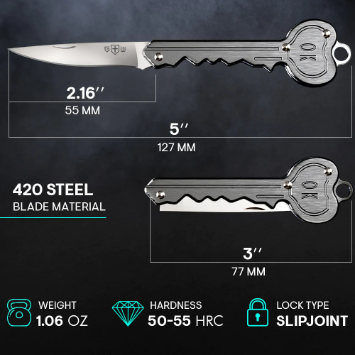 Нож-ключ в форме черного сердца Good Worker 4207-EZ