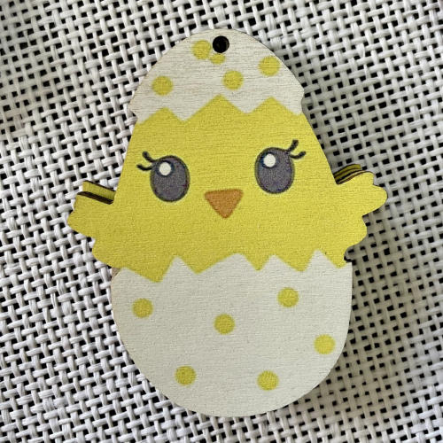Деревянный пасхальный декор, желтый цыпленок