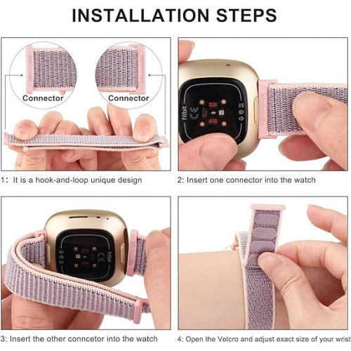 Нейлоновый ремешок на липучке для Fitbit Sense