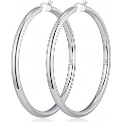 4 мм толстые серебряные массивные серьги-кольца OOOPEL