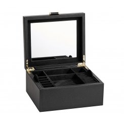 Pottery Barn Кожаная шкатулка Quinn среднего размера с тиснением под фольгу