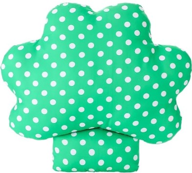 Детская подушка для коляски, зеленая в горошек