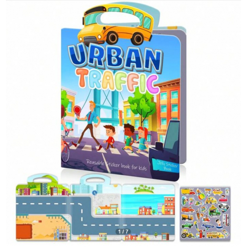 Набор многоразовых стикеров "Городской трафик" для творчества