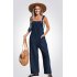 Комбинезон с прямыми штанинами, темно-синий