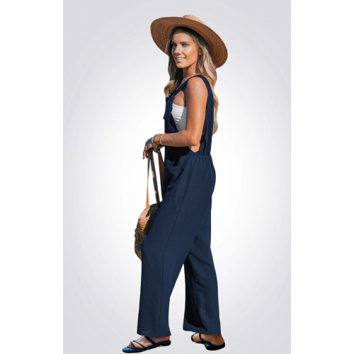 Комбинезон с прямыми штанинами, темно-синий