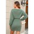 Платье-свитер с кулиской на талии, цвет тёмно-зелёный (Forest Green)