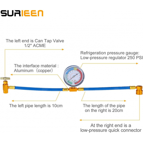Заправочный шланг SURIEEN переменного тока с манометром