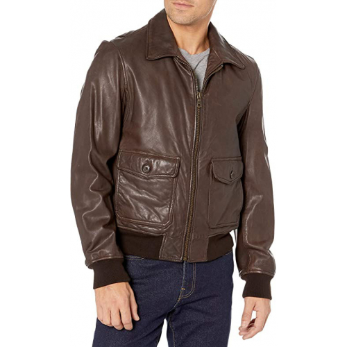 Мужская классическая куртка-бомбер авиатор Tommy Hilfiger из гладкой кожи ягненка