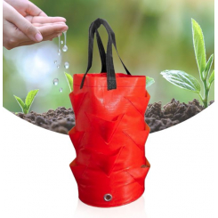 Горшок для растений объемом 3 галлона с ручками, дышащий, для внутренней и наружной посадки, красный